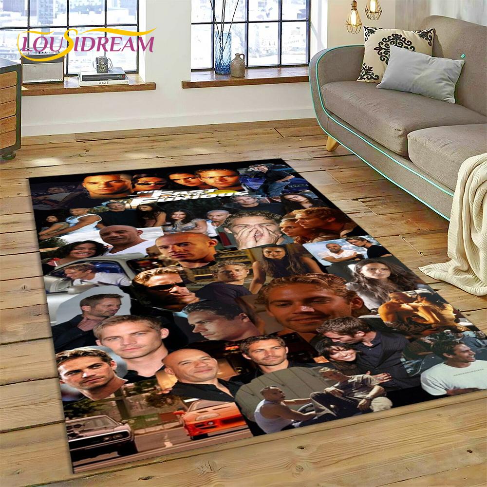 Alfombra para el Suelo más Reciente de la Película Fast & Furious X 10 Vin Diesel para Sala de Estar, Dormitorio, Decoración del Hogar, Decoración Antideslizante para Sofá, Felpudo
