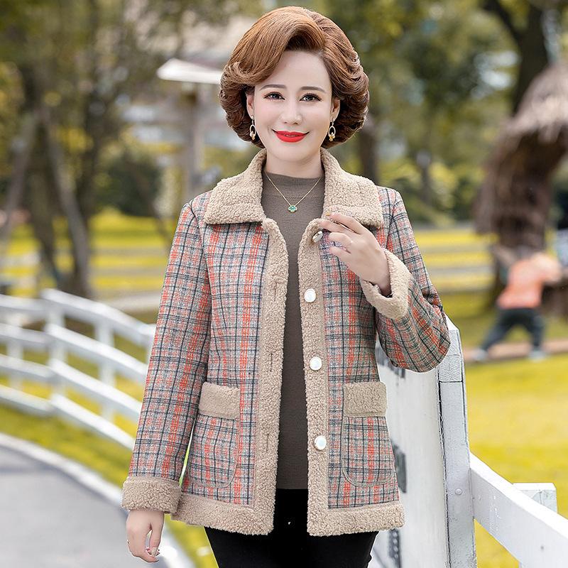 

Куртка с толстой подкладкой из бархата, зимняя короткая куртка с подкладкой для женщин среднего возраста, маленькая куртка с подкладкой для среднего и пожилого возраста, куртка M хаки