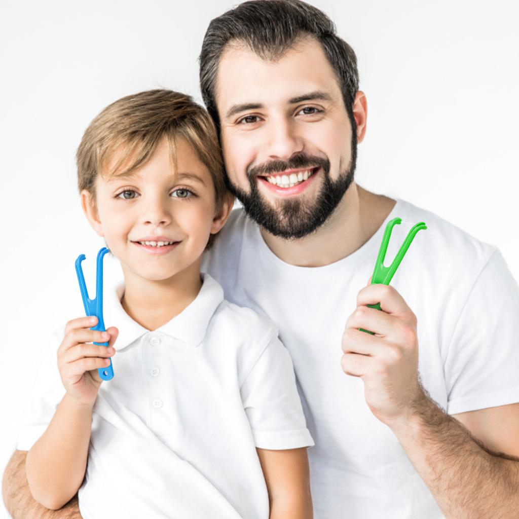 10/20Pcs Dental Floss Holder Y Shape Plastic Dental Floss Rack Reusable Pick Holder Teeth Clean Care Tool Without Dental Floss