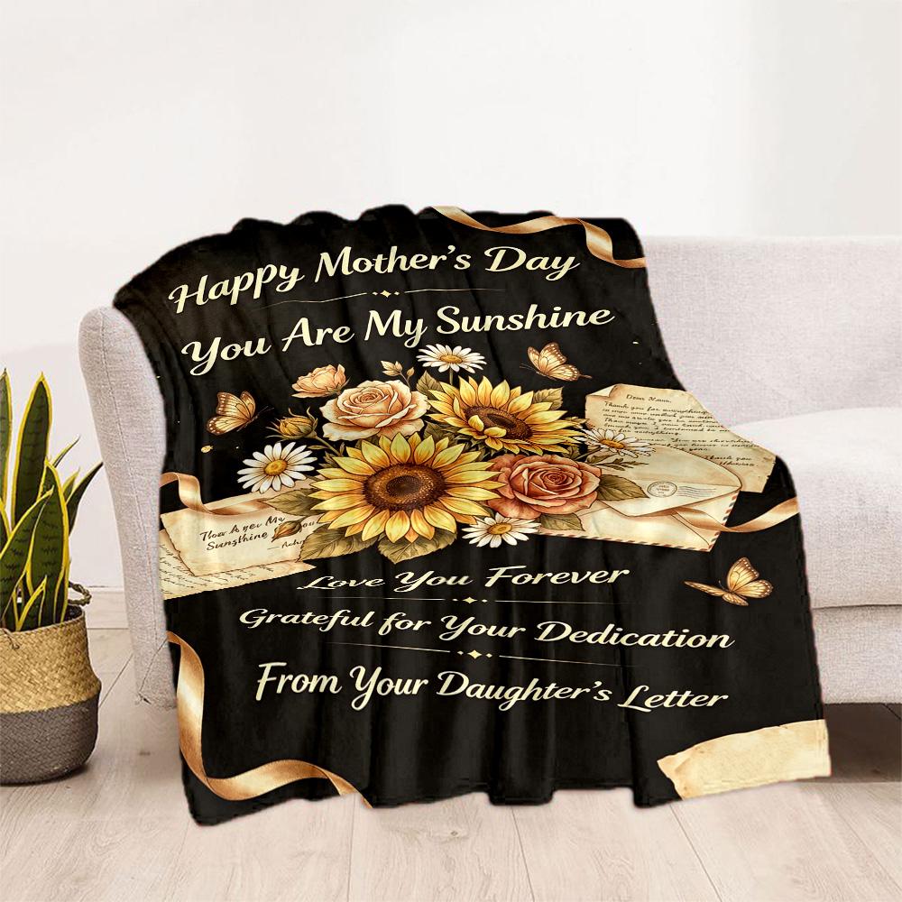 Mother's Love And Sunshine Blanket Suitable for Sofas,travel, Living Rooms Also a Good Gift for Friends and Family Suitable for All Seasons.
