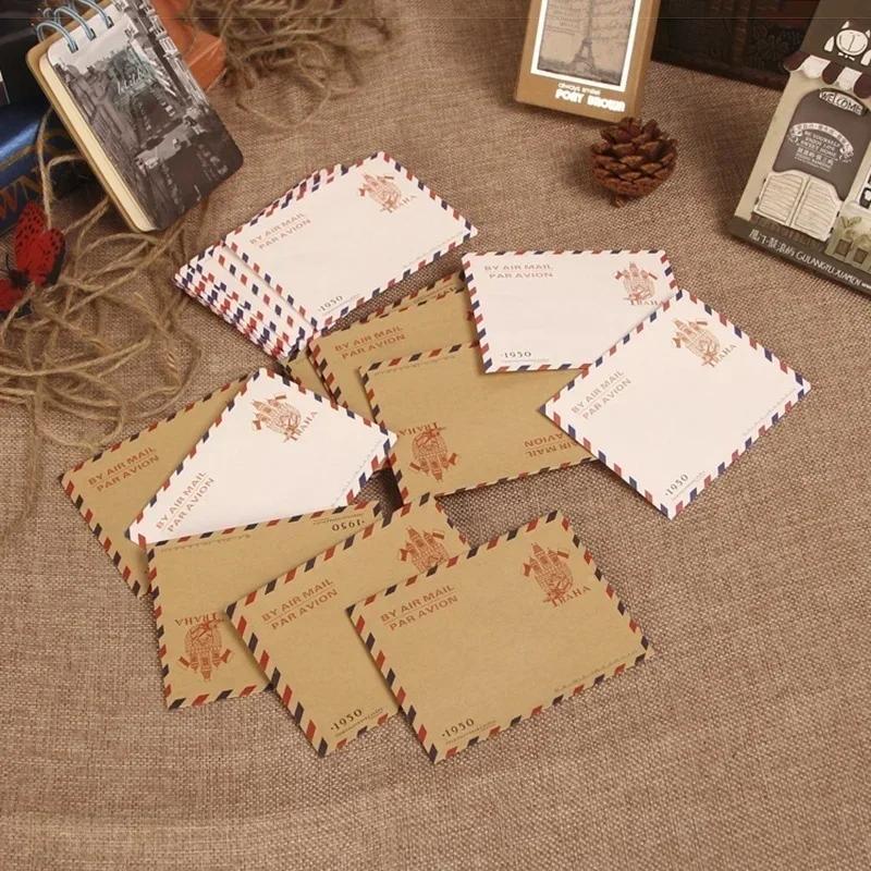 10 stk Enkle Kreative Kort 9,7*7,5cm Retro Populær Konvolutt Postkort Brev Holdbar Kraft Papir Skrivesaker Oppbevaring Papir Tilbehør