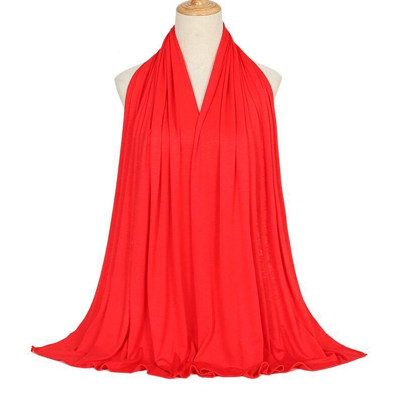 Ramadan Modal Cotton Jersey Hijabs For Woman Long Muslim Scarf Shawl Plain Soft Turban Tie Head Wraps For Women Islamic Clothing