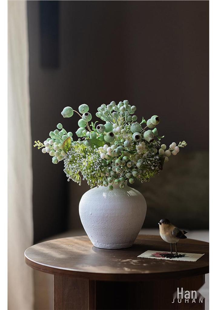 Bionic Blueberry Artificial Flowers for Living Room Decoration - Dried Flower Bouquets Arrangement