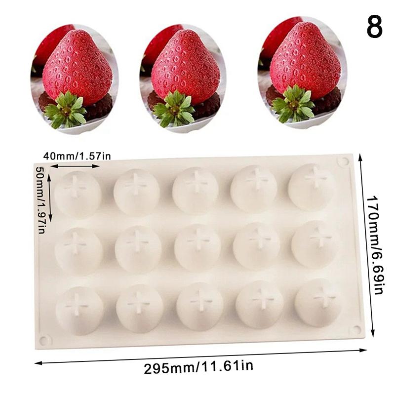 1 Stuks Ananas Peer Perzik Fruit Serie Taart Siliconen Vorm Mango Sinaasappel Bakken Mousse Vorm Aardbei Franse Dessert Mousse Vorm