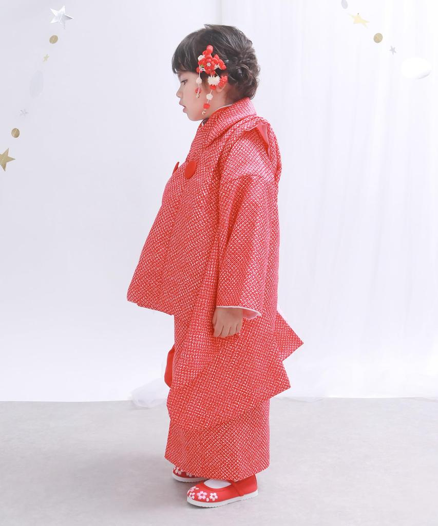 Shichigosan full set Hikita [KYOETSU] [Kyoetsu] 3-year-old girl's kimono, separate, two-piece set, haori, accessories, set, 753, 4-piece (6. pattern,