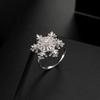 Double Layer Zircon Snowflake Ring Copper Materials Lightweight Comfort Jewelry Elegant Finger Accessories