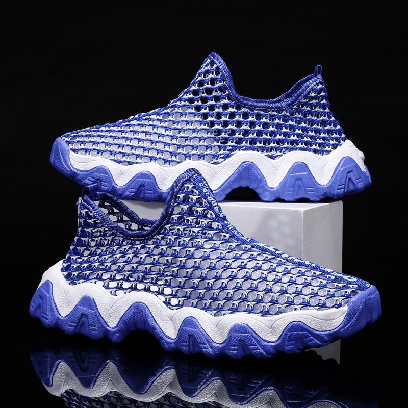 

Fashion PARZIVAL Summer Loafers Couple Shoes Men s Sneakers Women s Casual Shoes Platform Trainers Retro Casual Sports Vulcanize Shoes 44 синий