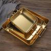 Korean Square Food Serving Trays Stainless Steel Snack Dishes Household Tiramisu Tray  Vegetable