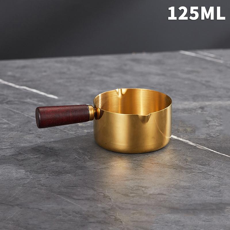 1Pcs Stainless Steel Sauce Cup Western Sauce Cup Steak Dressing Cup Wooden Handle Tomato Salad Dipping Saucer Kitchen Tool