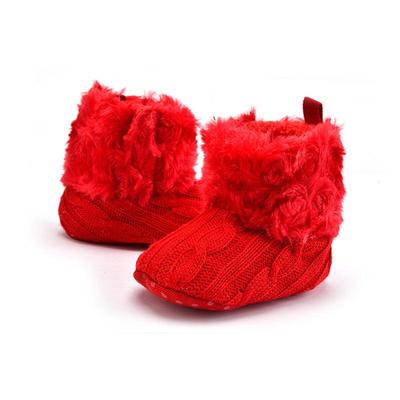 Winter Warm First Walkers Baby Ankle Snow Boots Infant Crochet Knit Fleece Baby Shoes For Boys Girls