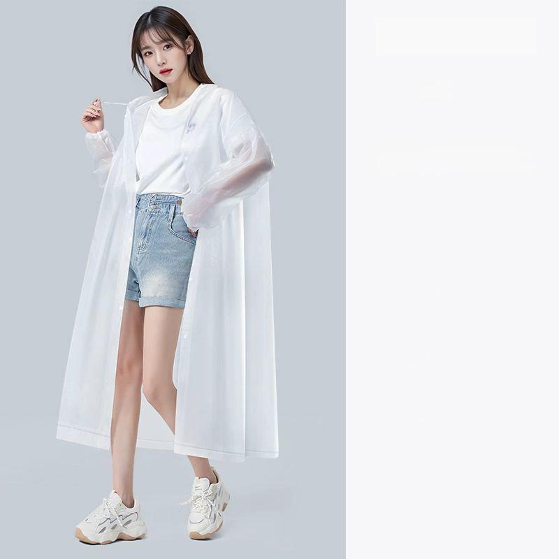 

Raincoat Women Men Impermeable Thickened Waterproof Raincoat Tourism Outdoor Hiking Rain Poncho Raincoat Hooded Rain Coat One size белый