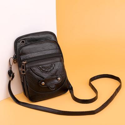 Crossbody Bag Soft Leather Texture Shoulder Satchel Simple Mother Bag Casual Small Square Bag Mobile Phone Bag Change Bag Versatile