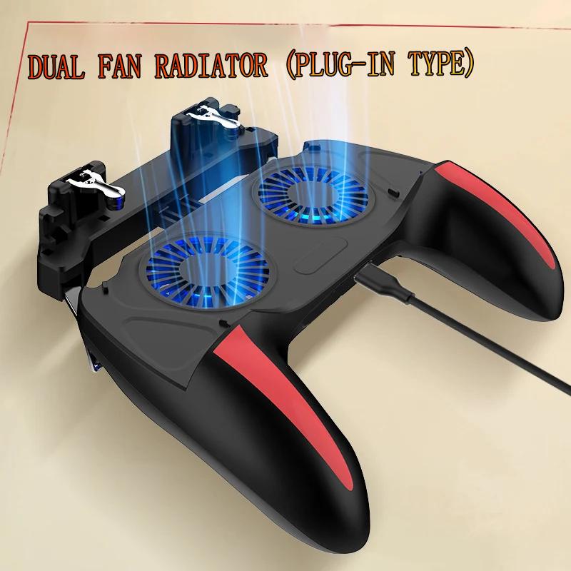 H10 Gaming Handheld Grip Game Controller Joystick Gamepad For Pubg Trigger Cooling Fan Cooler Phone 5000mAh battery/USB powered Fan H10