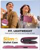 Shockproof Protective Wallet Case with Card Holder, Kickstand and Sliding Camera Cover for iPhone 17 Pro-Pink