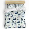 Sushi Chopsticks Culture Japan 3pcs Bedding Set For Bedroom Double Bed Home Textile Duvet Cover Quilt Cover Pillowcase