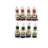 2mm Female Extended Bind Post Alloy Socket Plug Panel Terminal Banana Jack Connector Black and Red 8 Pcs