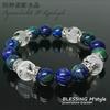 Power Stone Natural Stone Bracelet Luck Four Gods Uncarved Crystal Azuromalachite Lapis Lazuli Comes with a Drawstring Bag with Brand Name Logo