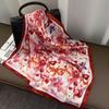 70*70 Vintage Square Scarf Silk Material Colorful Women's Neck Shawl Universal Head Wrap Trendy Female Accessories Gifts
