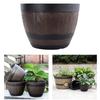Barrel Garden Planter Plant Container Decoration for Yard Patio Resin Flower Pot Half