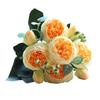Artificial Peonies Flowers with 5 Heads Blooms And 4 Buds Faux Peony Bouquet Floral Arrangement for Home Vase Decor Boho Wedding Table Centerpiece