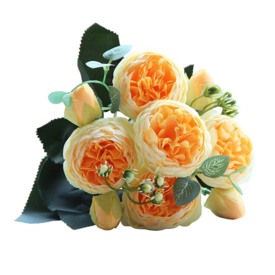 

Искусственные Пионы Цветы с 5 Головками Цветов и 4 Бутонами Букет из Искусственных Пионов Цветочная Композиция для Вазы Дома Декор Богемная Свадьба Центральный Элемент Стола