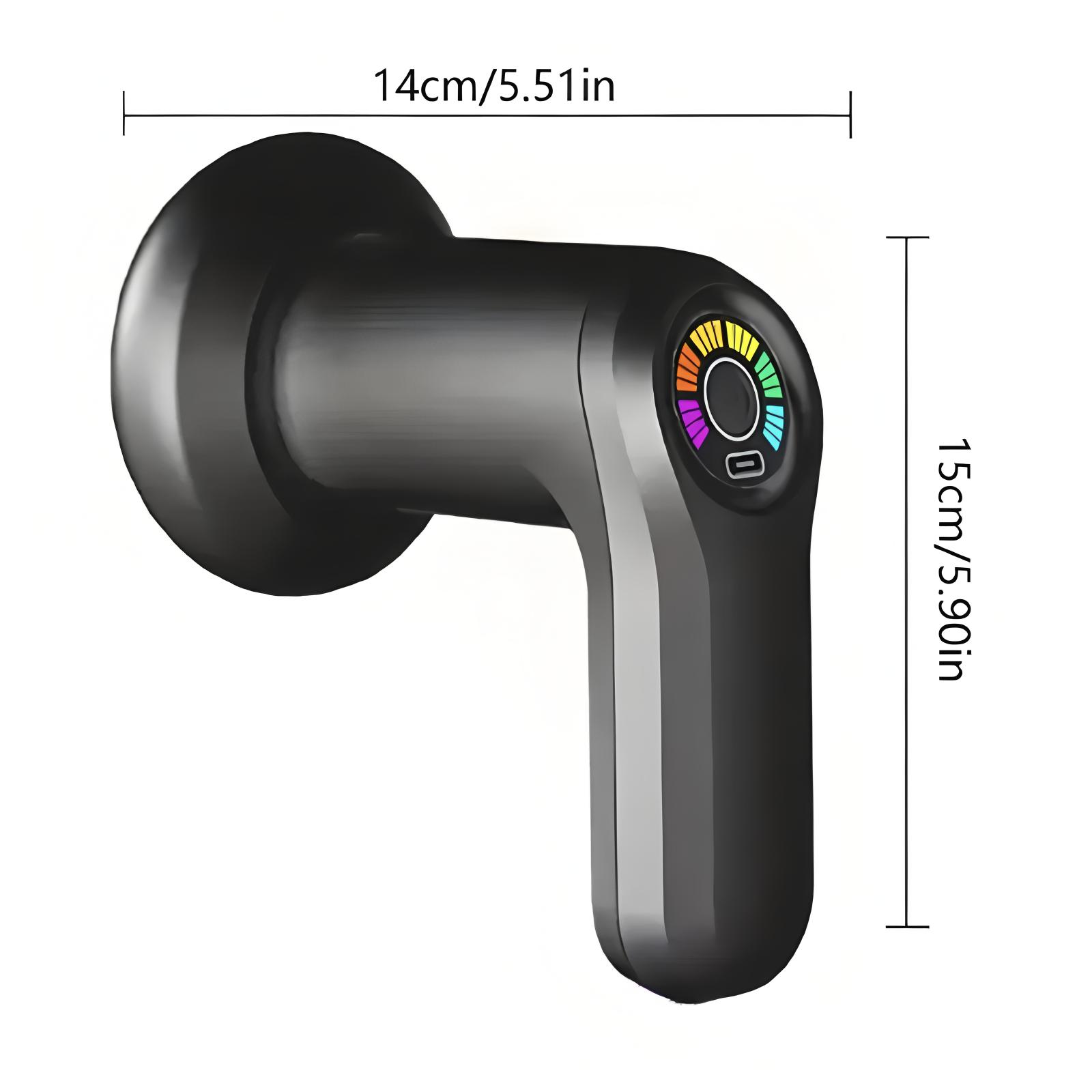 

Улучшенный массажер для тела против целлюлита 5 насадок портативный - пистолет для фасций для сжигания жира для шеи/талии/плеча чёрный