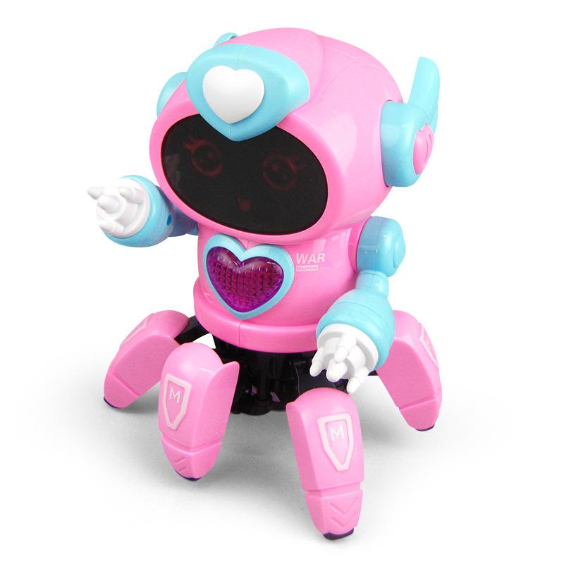 Dancing Six-Claw Fish Robot Electronic Toy Pet Funny Walking With Music Lightd Interaction Toys For Kids Boys' Birthday Gifts