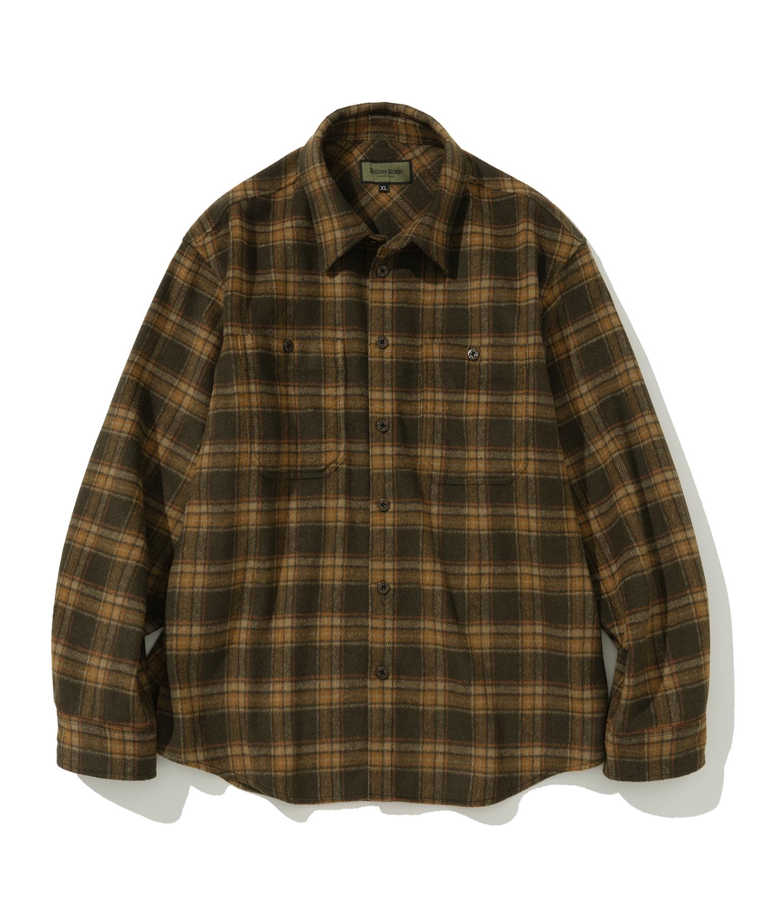 Uniform Bridge Heavy Wool Check Shirt Brown L