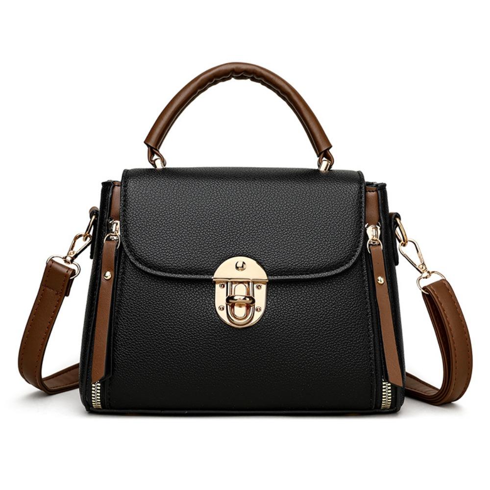 Casual Square Shape Vintage Handbag Large Capacity Solid Color Shoulder Bag Small Square Bag