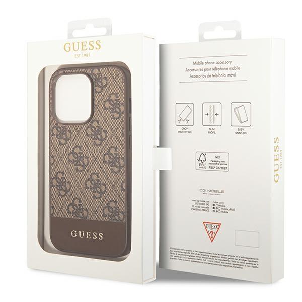 Guess Guhcp14Xg4Glbr Iphone 14 Pro Max6,7 Brązowy/Brown Hard Case 4G Stripe Collection