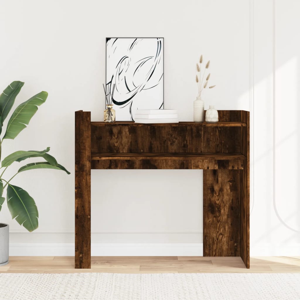 Console Table Smoked Oak 100x35x90 Cm Wood Based Material