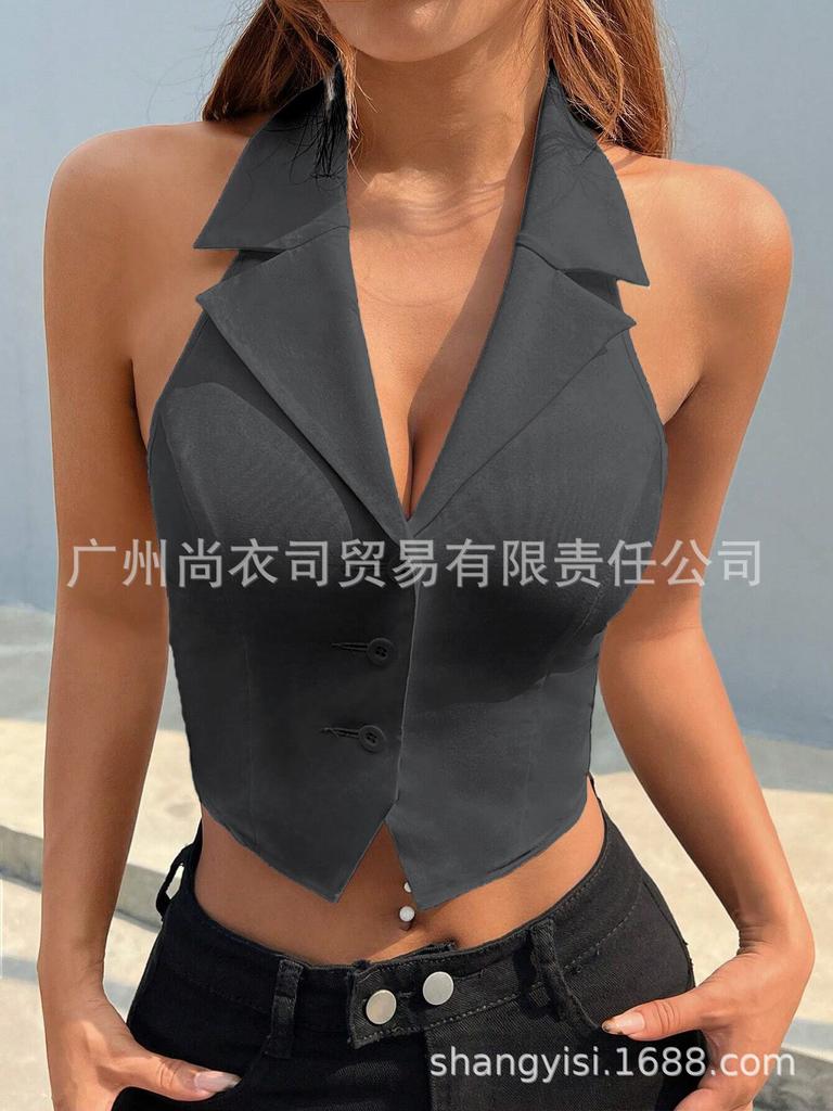 Vielseitiges V-Ausschnitt Neckholder-Top - Heißer Stil für Frauen