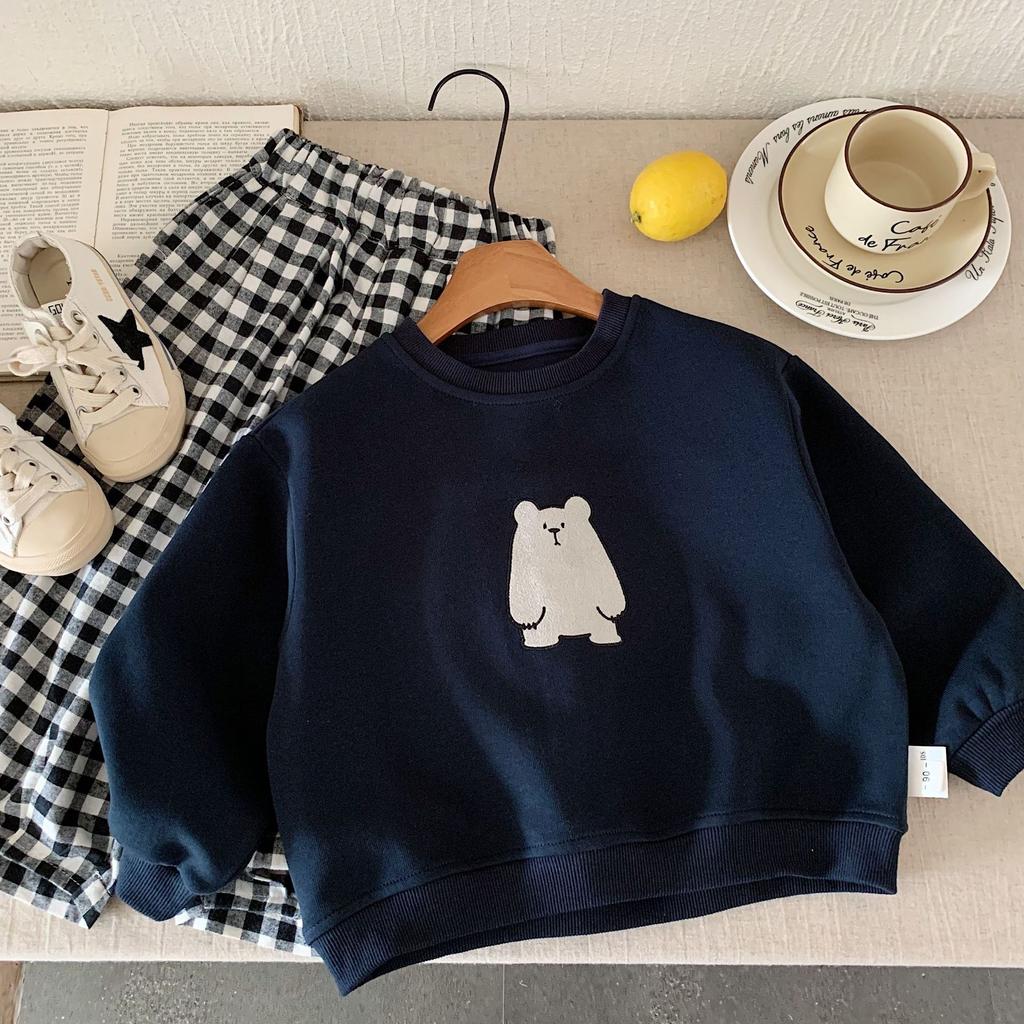 Children'S Sweater Autumn New Korean Version Of Men'S And Women'S Cartoon Solid Color Jumper Children'S Autumn Top Tide