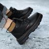 Children's Martin boots velvet boys' winter primary school students black cotton leather shoes 2025 new autumn and winter boys' leather boots