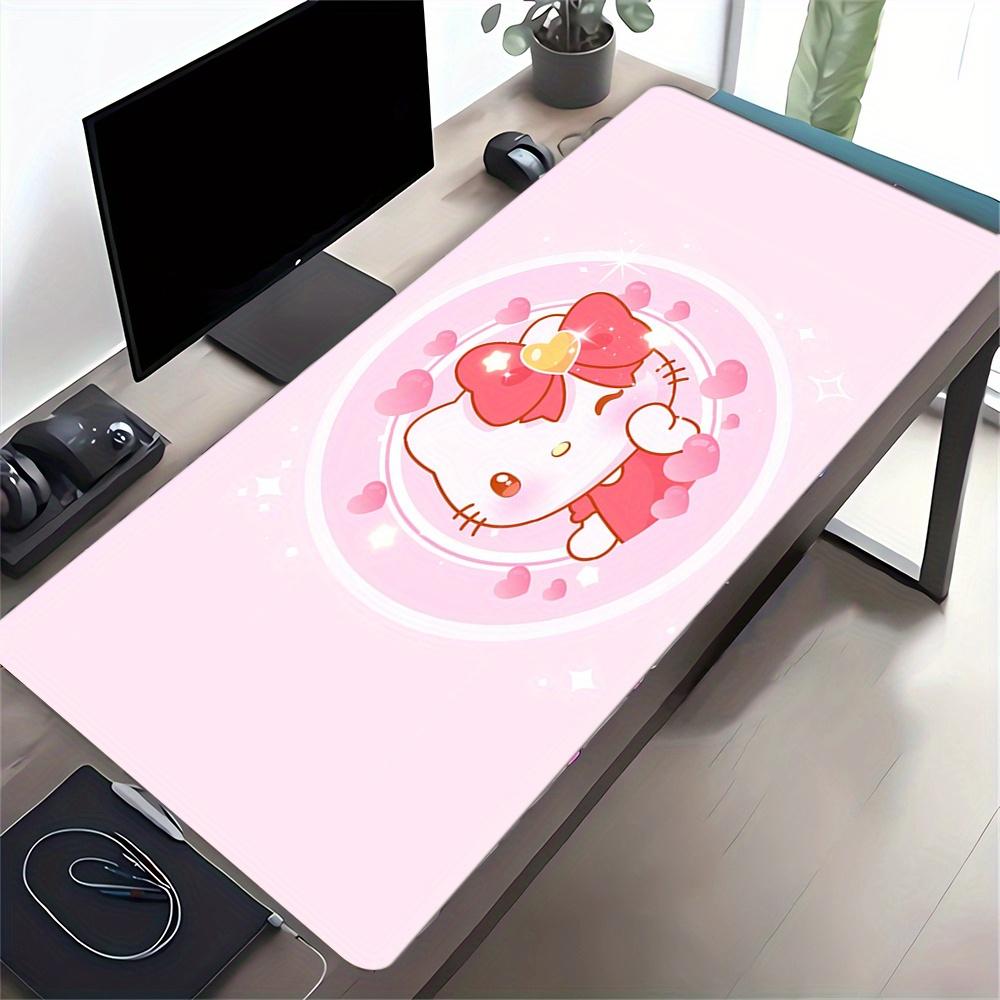 Hello Kitty, Pink Heart Themed XXL Mouse Pad - Non-slip Rubber Desk Mat for Gaming and Office Use, Multi-Function Keyboard  0826047a