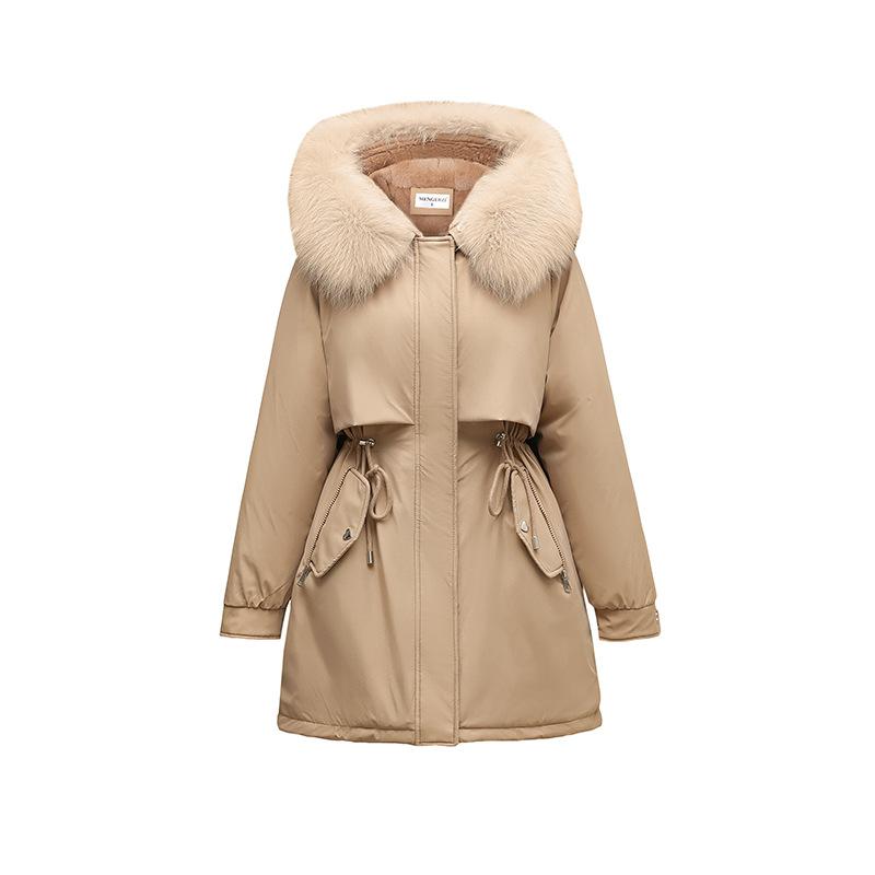 2023 neue Plus-Daunen überwindet Daunenjacke Damen mittellange lose Jacke Winterjacke