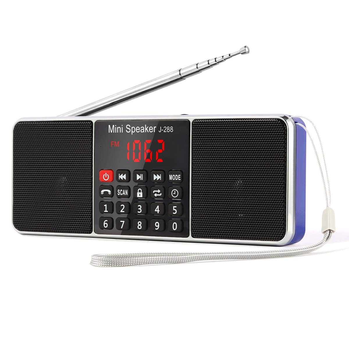 

Портативне радіо Gemean Wide FM AM Stereo Portable Radio Bluetooth Speaker сумісний із бездротовим Bluetooth Радіо з довгою антеною зі стерео AUX і