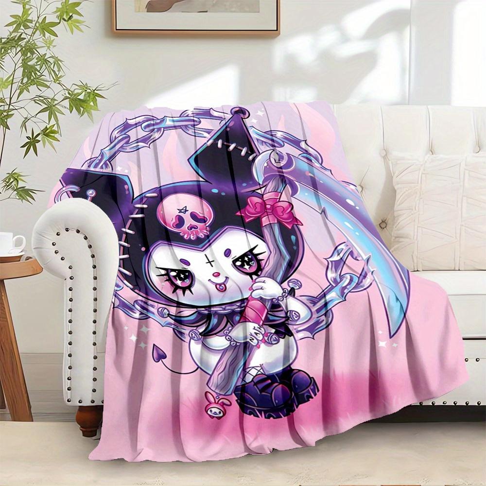 

1pc Cute Gothic Skull Cat Blanket with Crown and Bow Design - Home decoration, seasonal use, comfortable, machine washable, suitable for all 130x150cm
