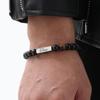 Personalized Beaded Bracelets for Men Boys,Adjustable Nartual Stone Stainless Steel Name Bar Wristband,Father Boyfriend Gifts