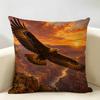 AMERICAN BALD EAGLE Wildlife Cushion Cover Durable Hypoallergenic Organic Linen Pillow Cover Short Size Washable Skin-Friendly