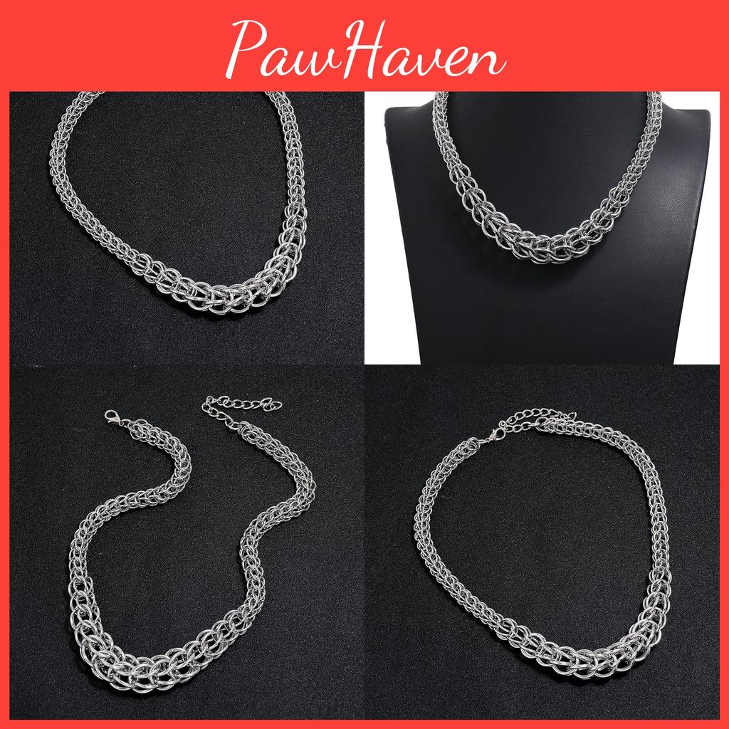 Exaggerated Metal Chain Necklace With Geometric Style For Men And Women In Vintage Retro Fashion