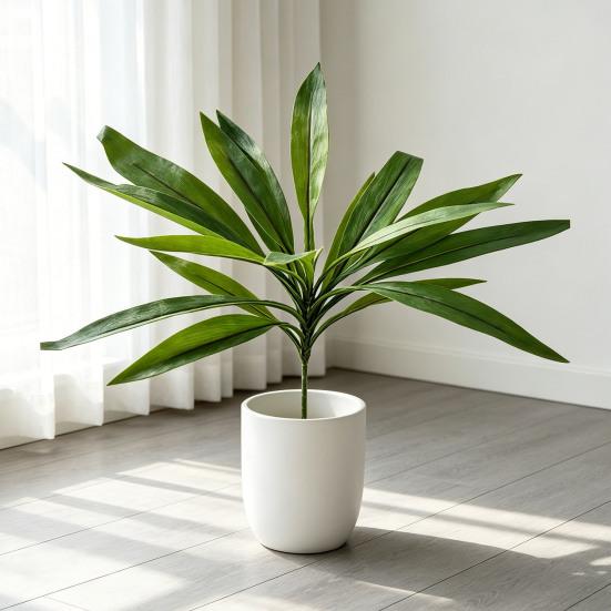Large Realistic Artificial Fern And Plants with Green Dragon's Blood Tree Faux Foliage, UV Resistant Outdoor