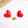 2Pcs Women Cute Red Heart Brooches Romantic Love Heart Resin Pins Mini Decorative Fashion Lovers Gift Clothes Bag Accessories