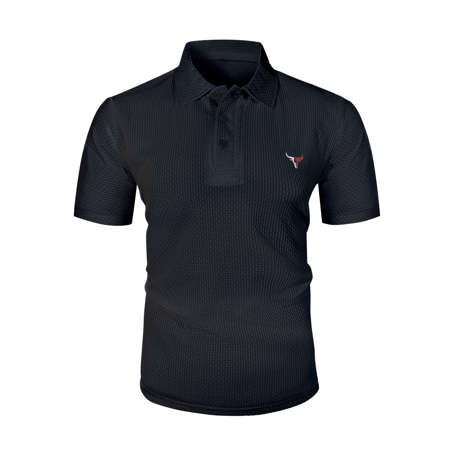 

Чоловічі літні однотонні топи з коміром на ґудзиках та коротким рукавом, чоловічі вільні спортивні повсякденні топи XXXL