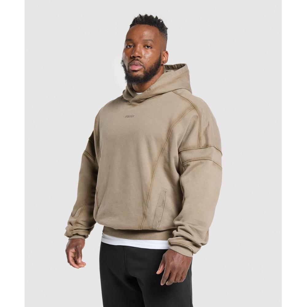 Gymshark Heavyweight Hoodie Lifestyle Brown A2b3a Nc0s