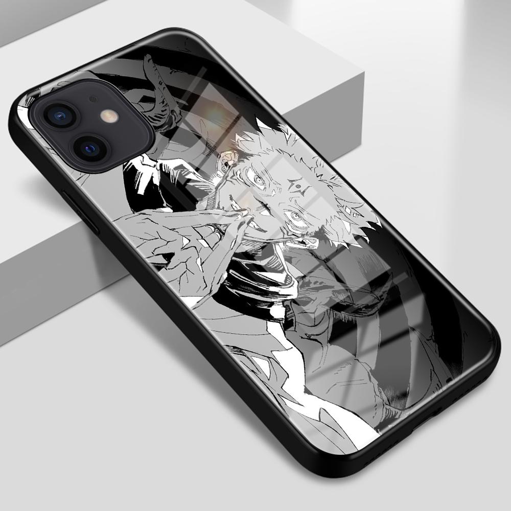 Phone Case for IPhone 14 13 12 11 Pro XS Max 12 13 Mini XR X 8 7 6 6S 14 Plus SE Glass Cover Anime Cartoon Jujutsu Kaisen Case