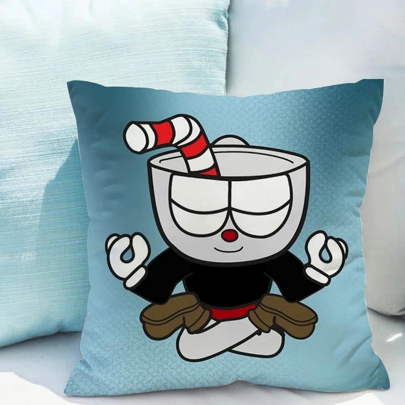 Cushion Covers 45x45 C-cuphead Ornamental Pillows for Living Room Pillowcase 40*40 Fall Decor Lounge Chairs Body Pillow Cover