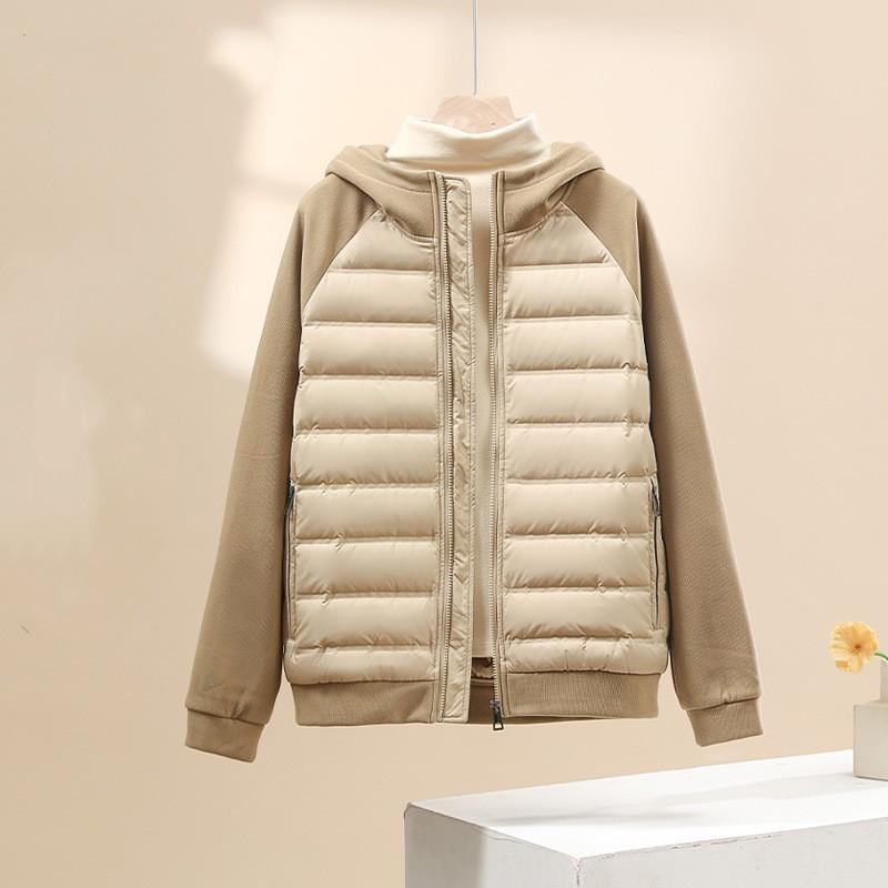 Down Jacket Men's and Women's Winter New Trend Casual Versatile Needle Shuttle Splicing Light and Thin Warm Top Jacket