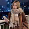 Christmas atmosphere New Year's red plaid scarf Women's winter versatile thickened senior sense Student warm scarf