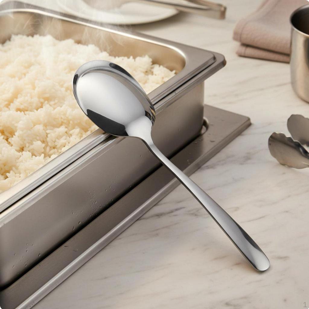 Stainless Steel Serving Spoon Professional Mirror Polished Kitchen Utensil for Caterers, Family